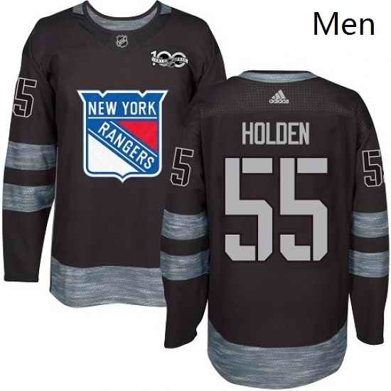 Mens Adidas New York Rangers 55 Nick Holden Authentic Black 1917 2017 100th Anniversary NHL Jersey